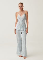 Ovs Striped Pyjama Top With V Neck